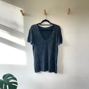 Rag & Bone Acid-Wash Oversized V-Neck T-Shirt